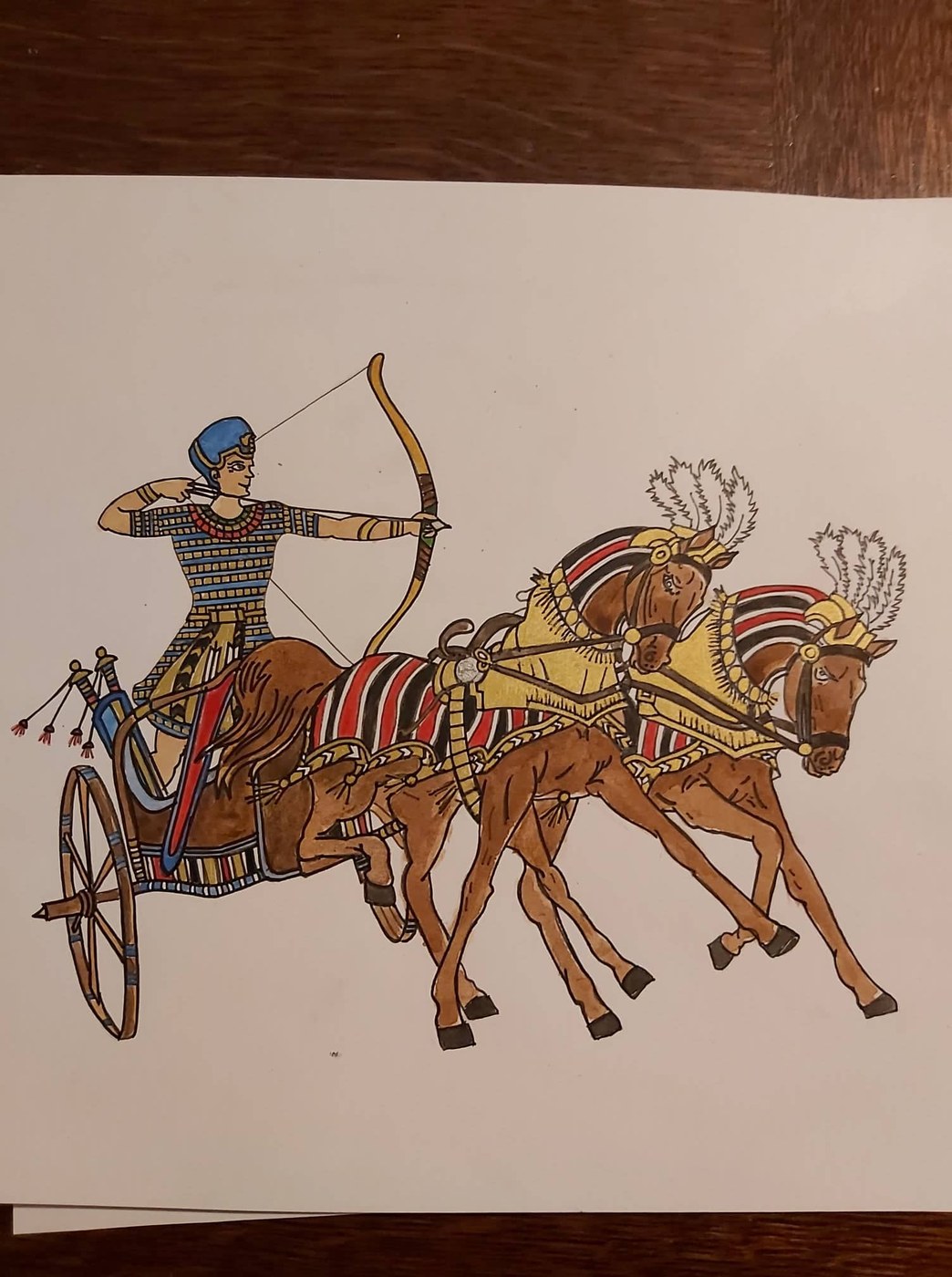 Ramesses on the chariot — original drawing