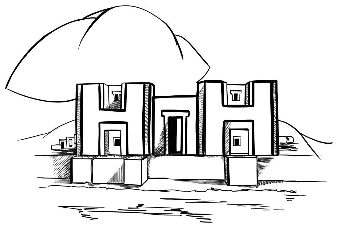 Original hand-drawn design of Puma Punku