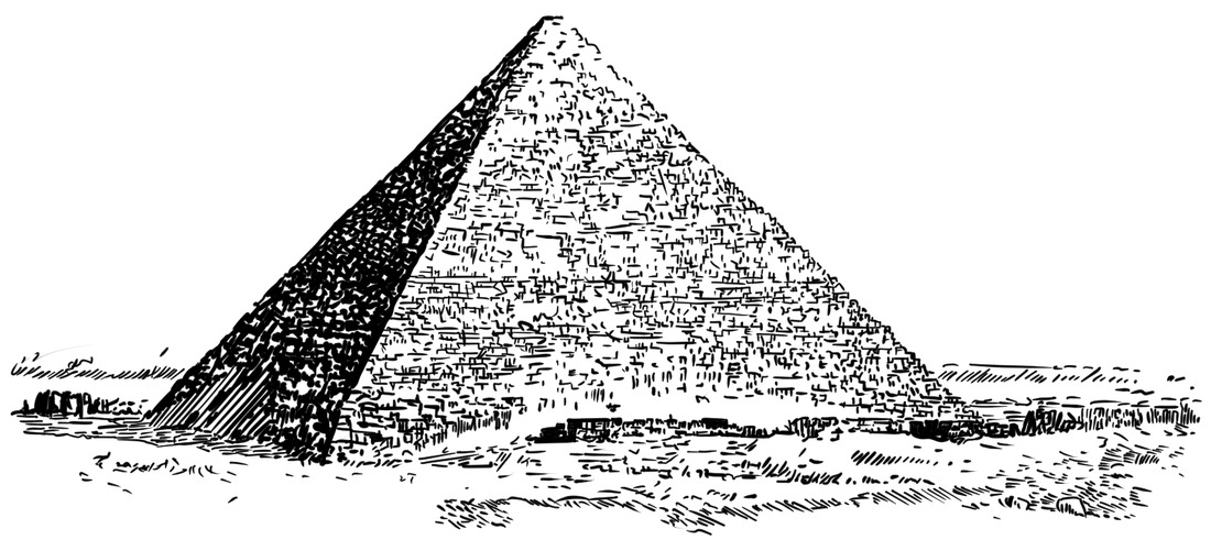 Original hand-drawn design of Pyramid of Giza