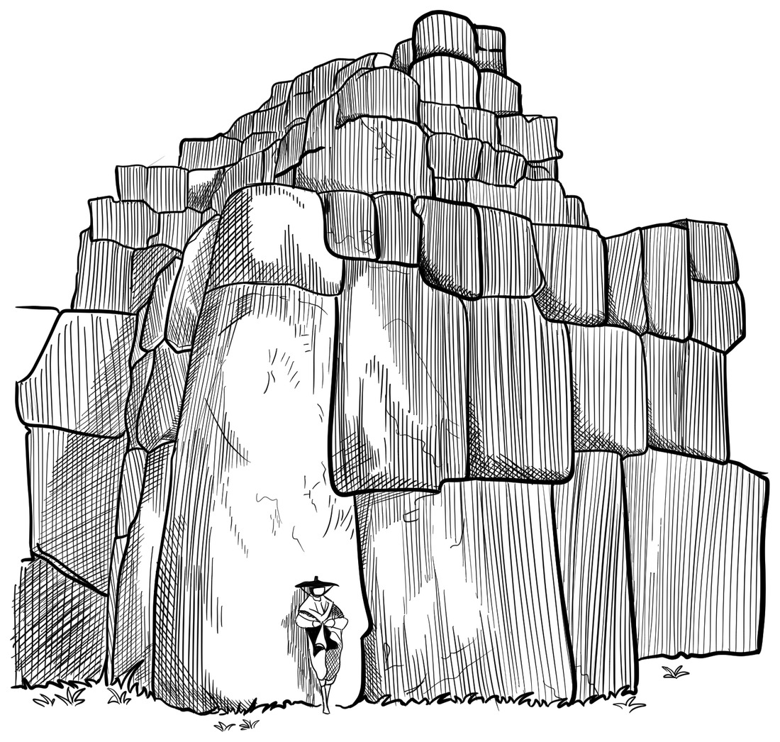Original hand-drawn design of Saqsaywaman