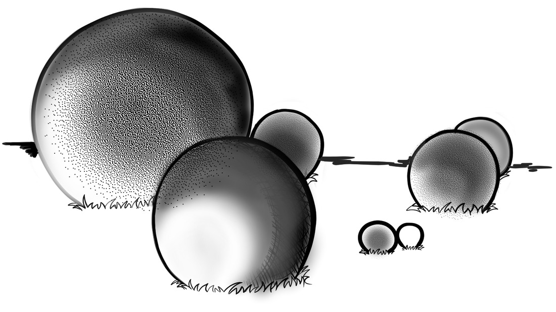 Original hand-drawn design of Stone Spheres of Costa Rica