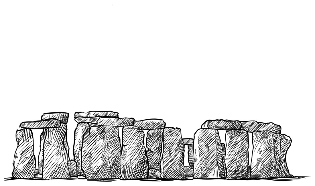 Original hand-drawn design of Stonehenge